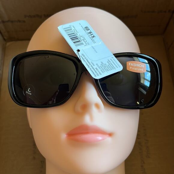 Solar Shield Fits Over Polarized Square Sunglasses Black Gold L - Picture 2 of 9